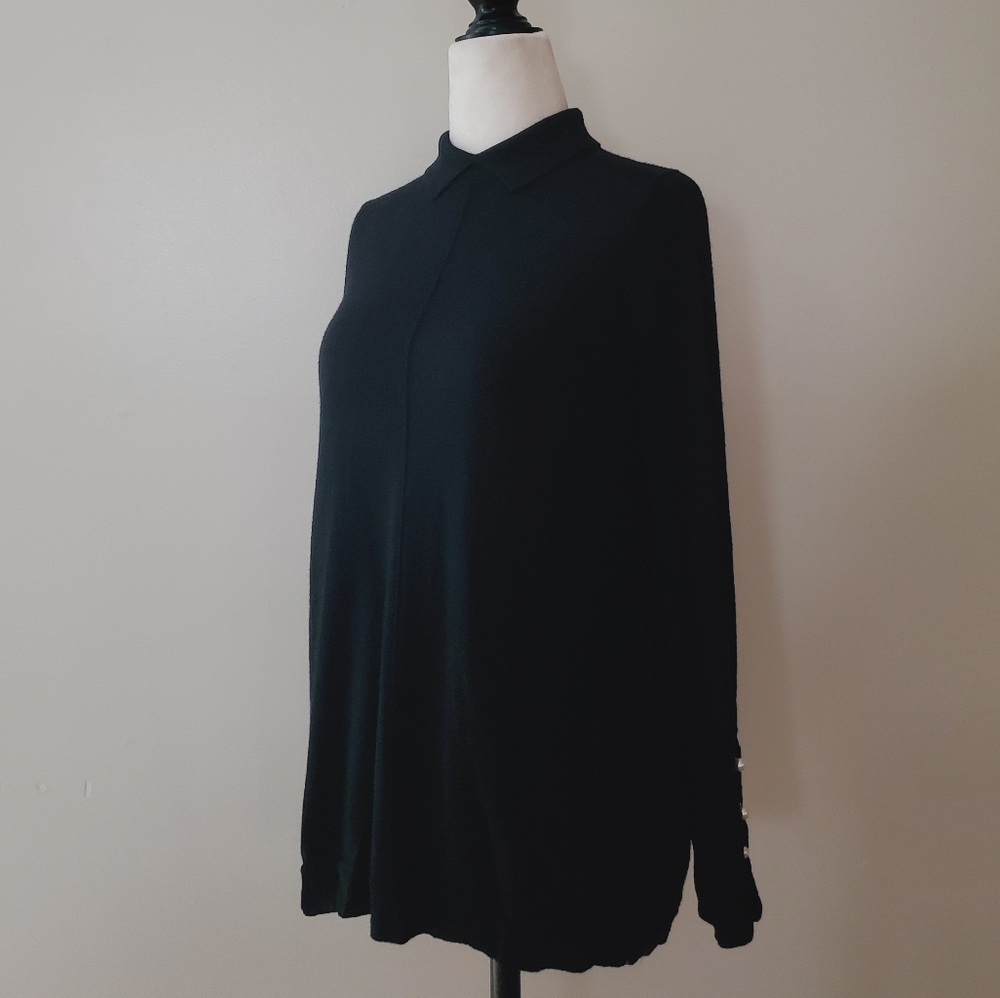 Seventy Sergio Tegon Virgin Wool Collared Pearl Sweater